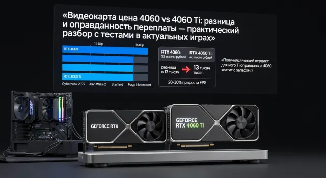 Видеокарта цена 4060 vs 4060 Ti: разница и оправданность переплаты — практический разбор с тестами в актуальных играх